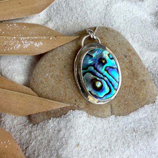 Large Abalone Pendant — Sterling Silver (with or without chain)