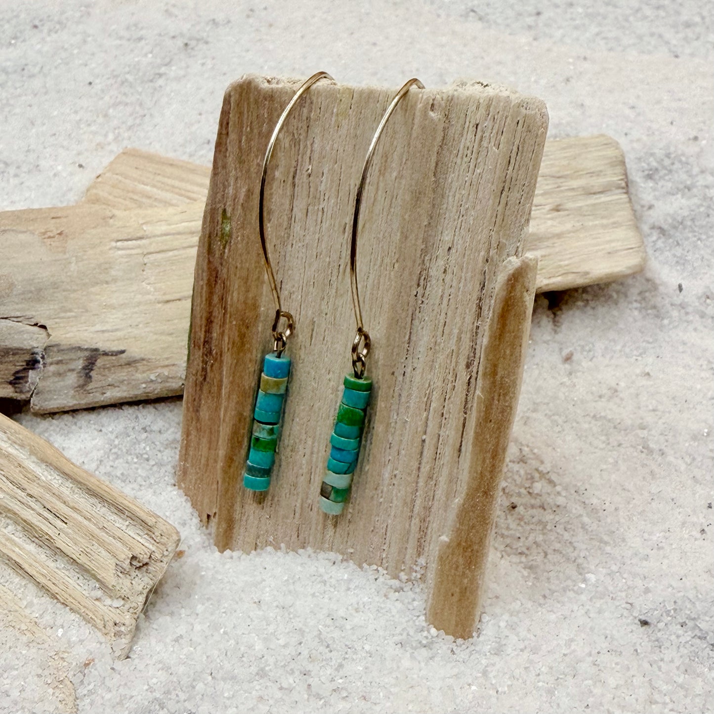 Tiny Turquoise Earrings | Sterling Silver