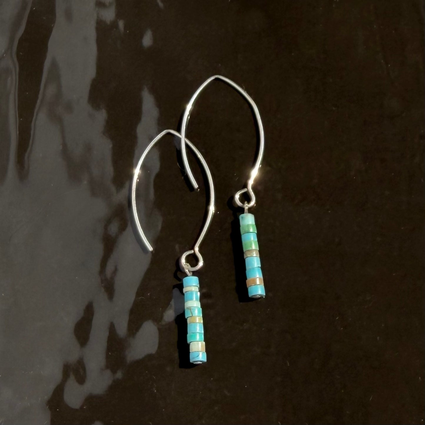Tiny Turquoise Earrings | Sterling Silver