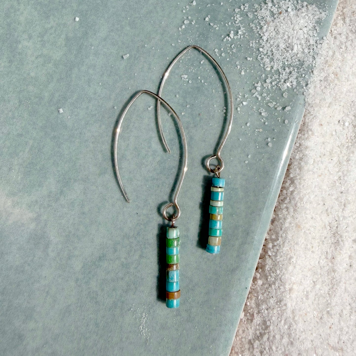 Tiny Turquoise Earrings | Sterling Silver