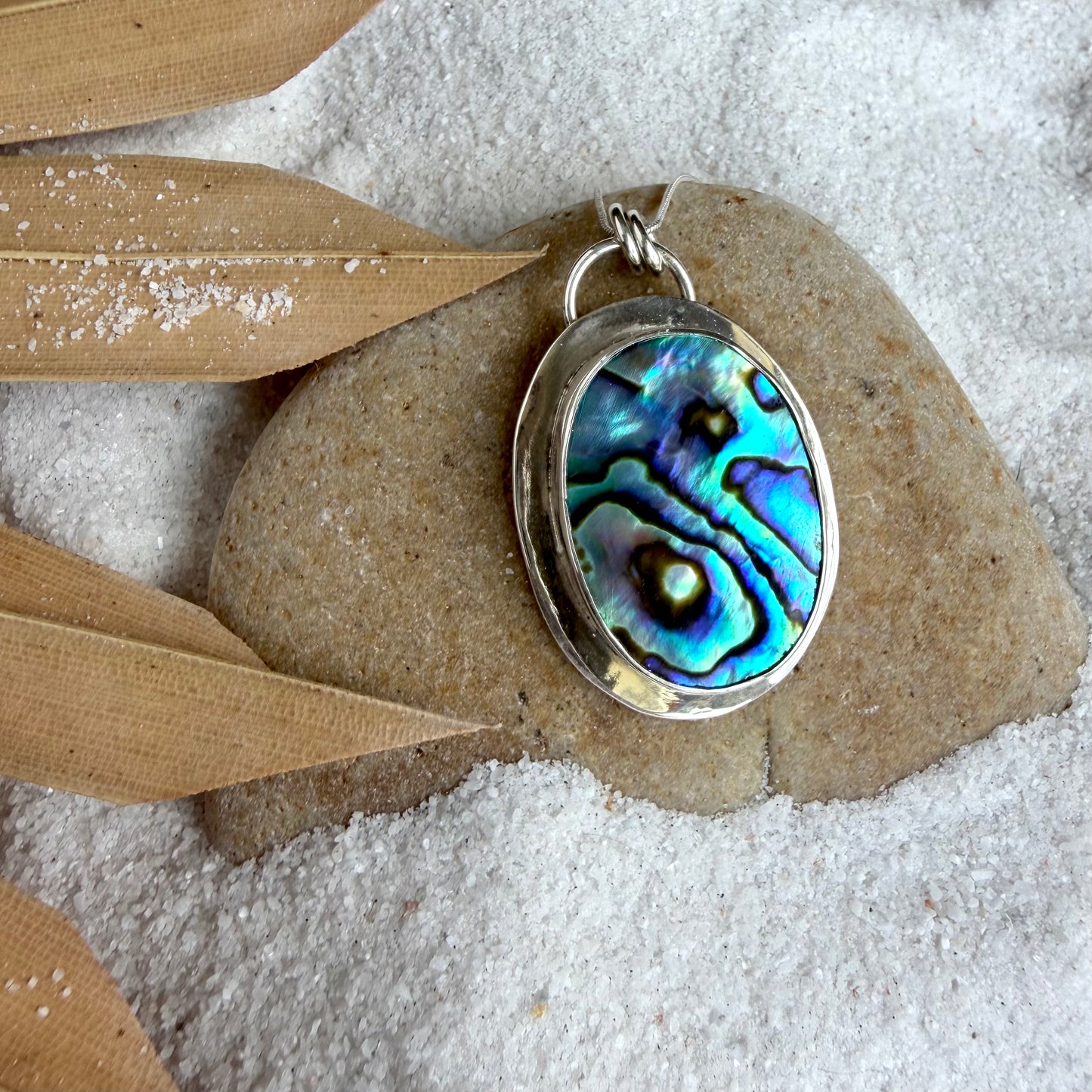 Large Abalone Pendant — Sterling Silver (with or without chain)