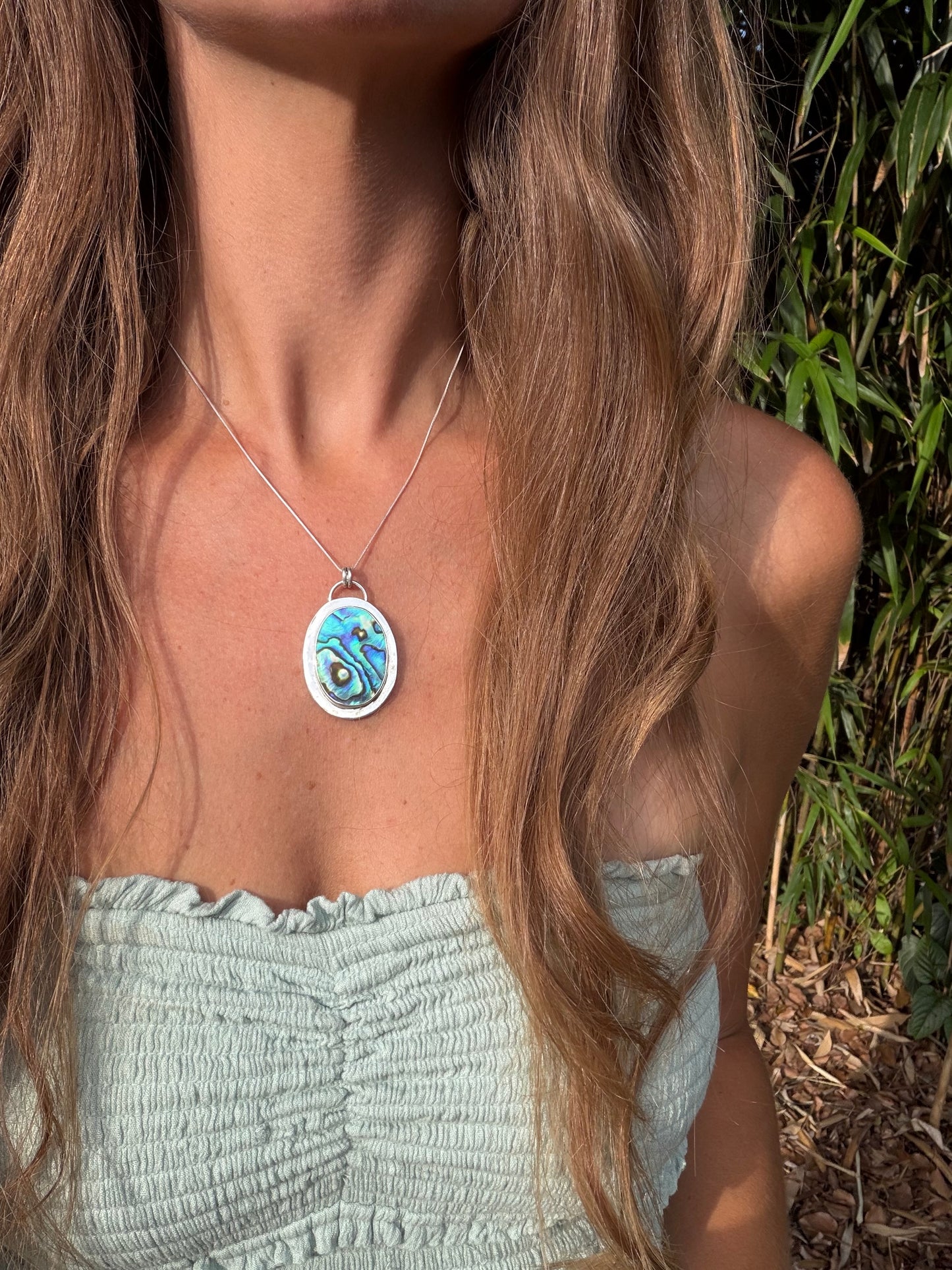 Large Abalone Pendant — Sterling Silver (with or without chain)