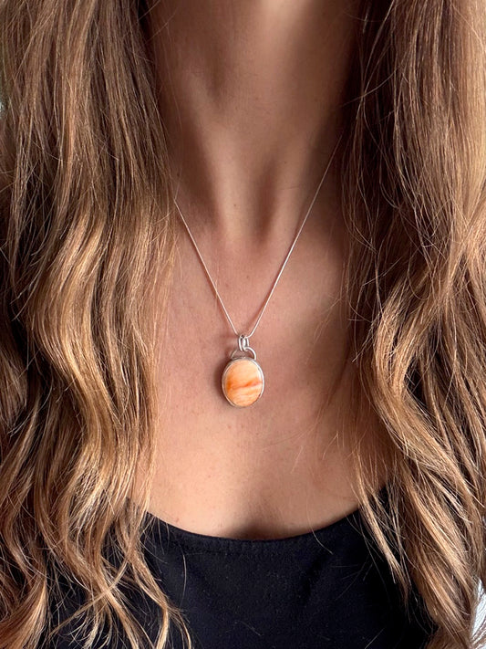 Orange Spiny Oyster Necklace