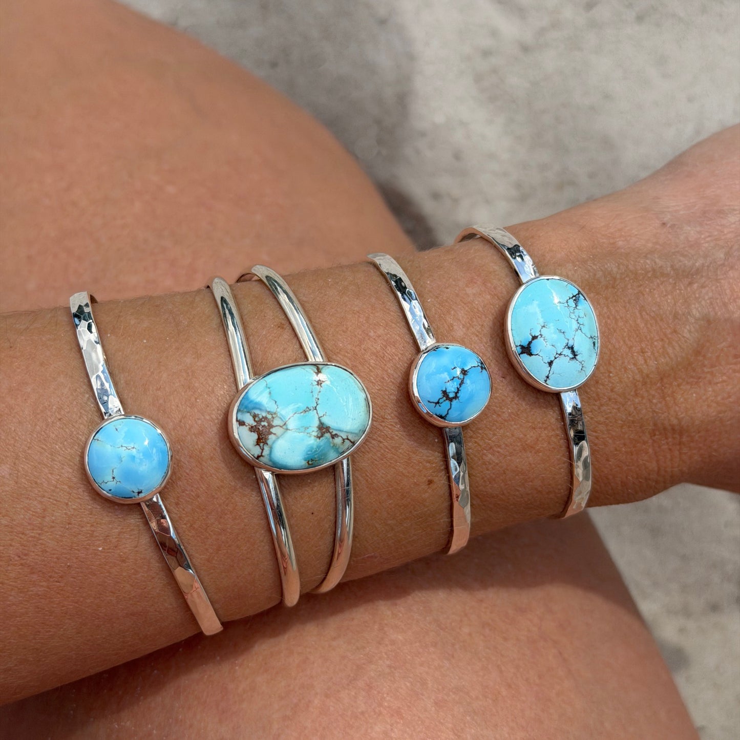 Round Lavender Turquoise Cuff