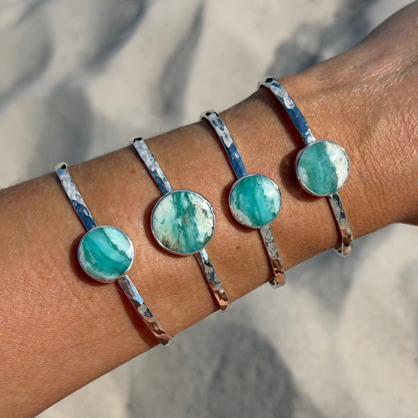 Opalized Wood Silver Cuff