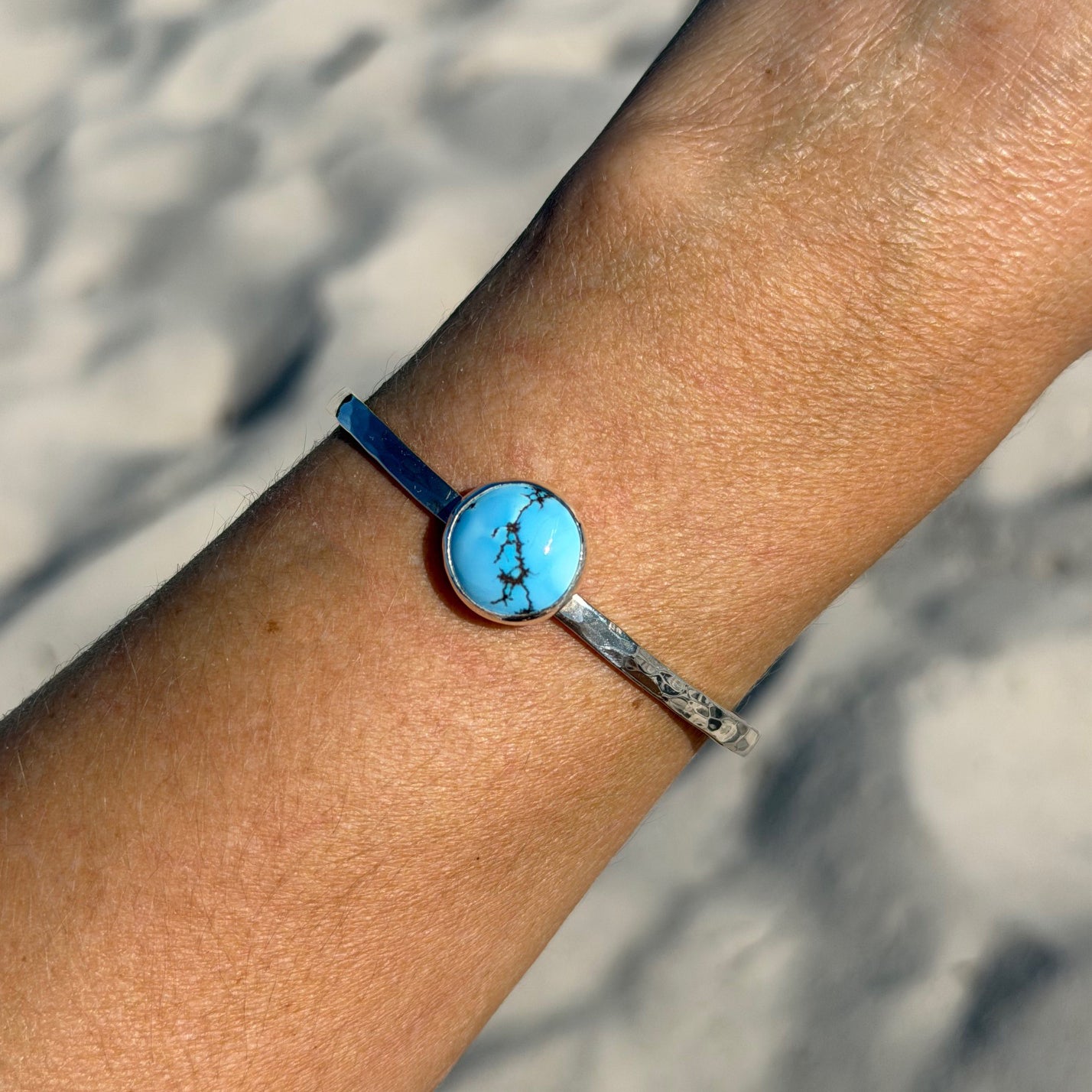 Round Lavender Turquoise Cuff