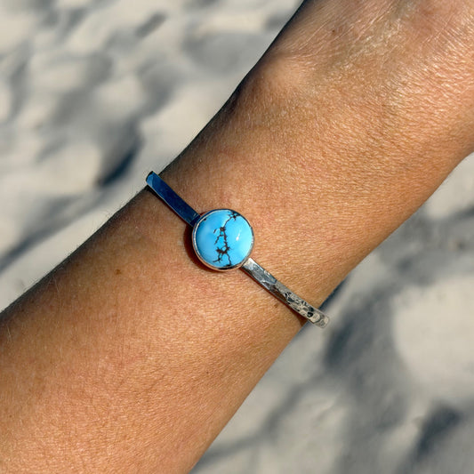 Round Lavender Turquoise Cuff