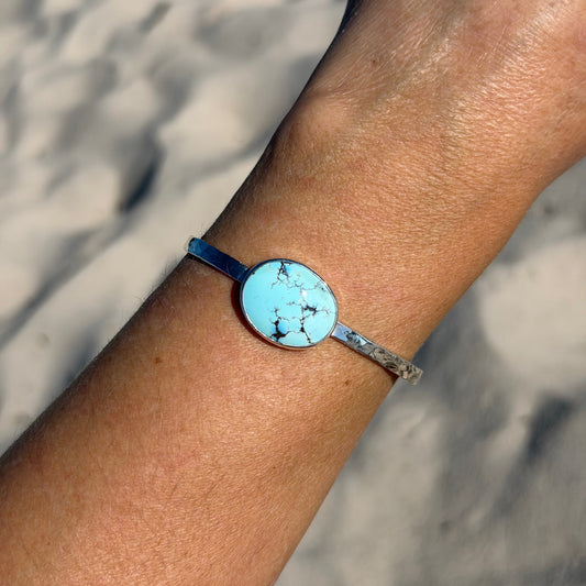 Oval Lavender Turquoise Cuff