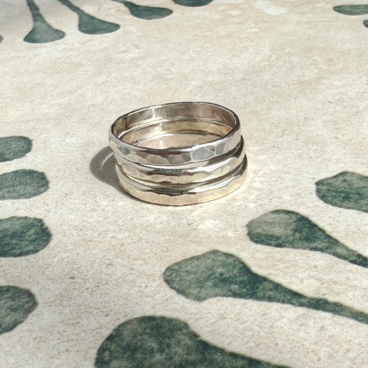 Sun Sparkle Stack | Sterling Silver